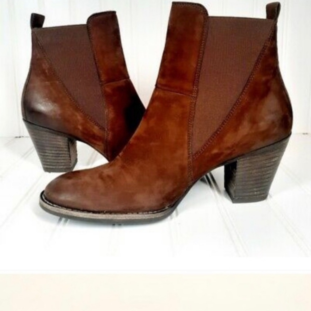 Paul Green Jules Brown Suede Ankle Booties 6.5 ** fits like a 7 US ** - Picture 4 of 9